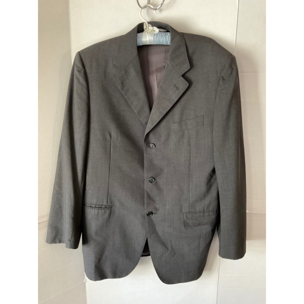 Canali Mens dark Grey 100% Virgin Wool 3-Button Blazer Sport Coat  Italy 42R